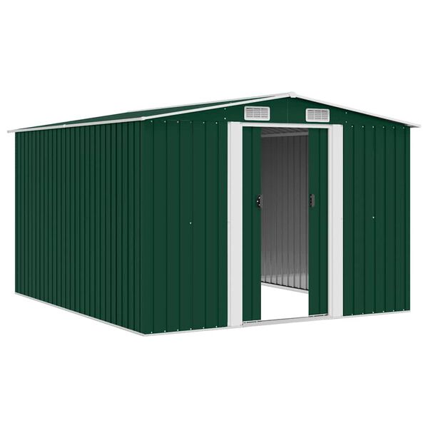 vidaXL Abrigo de jardim 257x298x178 metal verde