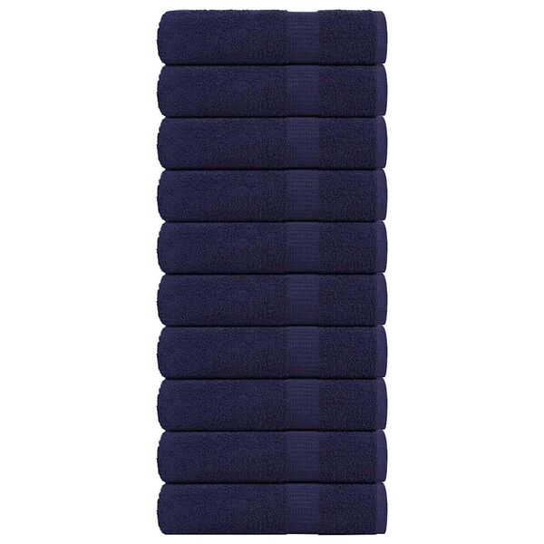 vidaXL Toalhas banho FROGN 10pcs 100x150 cm 360 g/m&sup2; azul marinho