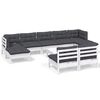 vidaXL 10 pcs conjunto lounge de jardim c/ almofad&otilde;es pinho branco