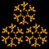vidaXL Figuras de flocos de neves com LEDs 3pcs 38x37 cm branco quente