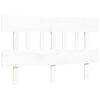 vidaXL Estrutura de cama com cabeceira 120x200cm madeira maci&ccedil;a branco