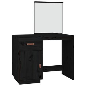 vidaXL Toucador 95x50x134 cm madeira de pinho maci&ccedil;a preto