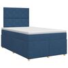 vidaXL Cama box spring com colch&atilde;o Azul 120 x 190 cm Tecido