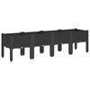 vidaXL Vaso/floreira de jardim c/ pernas 160x40x42 cm PP preto
