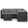 vidaXL 6 pcs conj. lounge jardim + almofad&otilde;es madeira impreg. cinzento