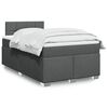 vidaXL Cama boxspring com colch&atilde;o 120x190 cm tecido cinzento-escuro