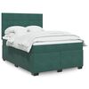 vidaXL Cama com molas/colch&atilde;o 140x190 cm veludo verde-escuro