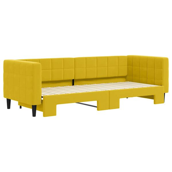 vidaXL Sofá-cama com gavetão 80x200 cm veludo amarelo