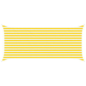 vidaXL Vela de sombra solar Amarelo e Branco 4,5 x 2 m
