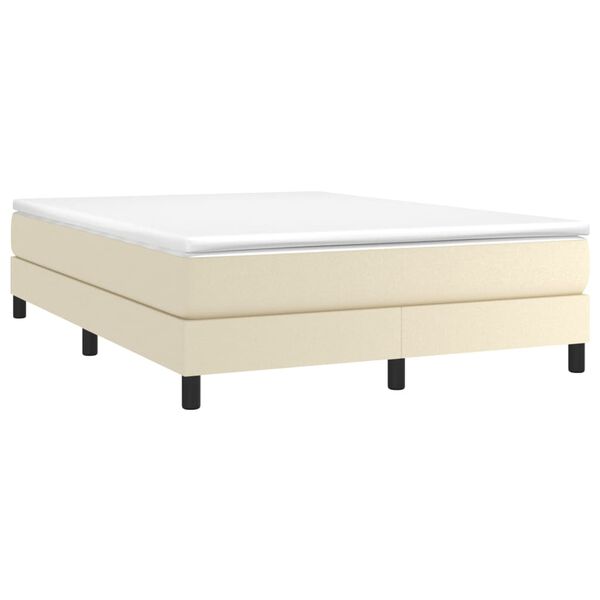 vidaXL Cama com molas/colch&atilde;o 140x190 cm couro artificial cor creme