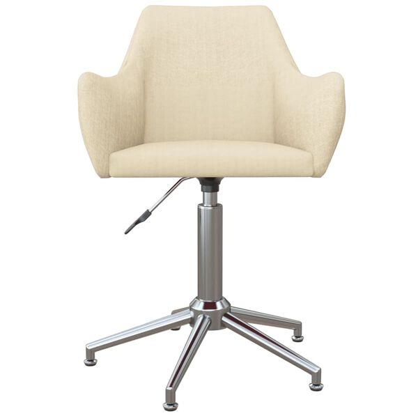 vidaXL Cadeiras de jantar girat&oacute;rias 2 pcs tecido cor creme