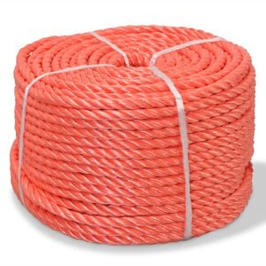 vidaXL Corda torcida em polipropileno 10 mm 100 m laranja