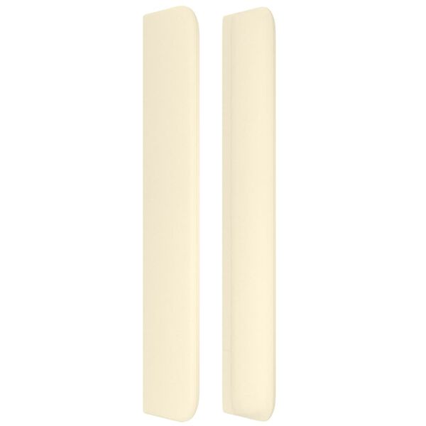 vidaXL Cabeceira cama c/ abas couro artificial 147x16x118/128 cm creme