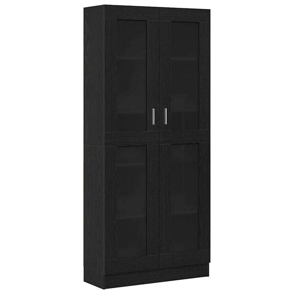 vidaXL Gabinete de Livros Carvalho preto 82,5 x 30,5 x 185 cm