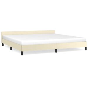 vidaXL Estrutura cama c/ cabeceira sem colch&atilde;o 200x200 cm creme