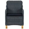 vidaXL 9 pcs conj. jantar exterior c/ almofad&otilde;es vime PE cinza-escuro