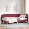 vidaXL Estrutura de Cama de Canto Vinho Vermelho 90 x 190 cm tecido