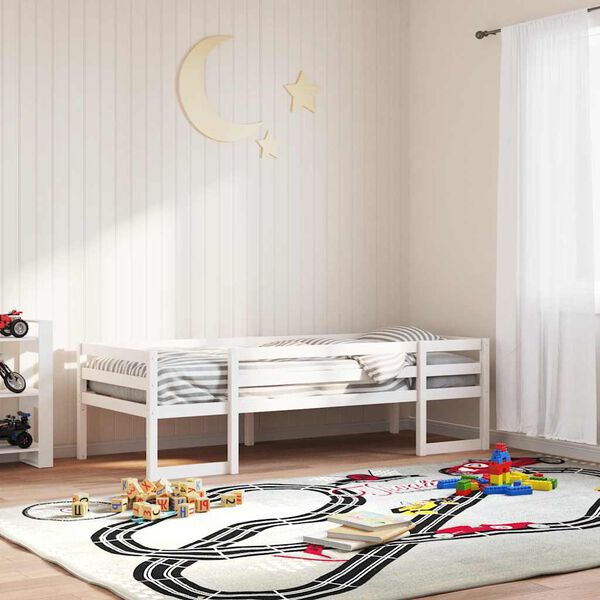 vidaXL Estrutura de cama infantil 80x200 cm pinho maci&ccedil;o branco