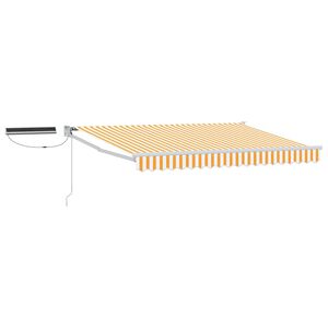vidaXL Toldo Retr&aacute;til El&eacute;trico Amarelo e Branco 3,5 x 2,5 m