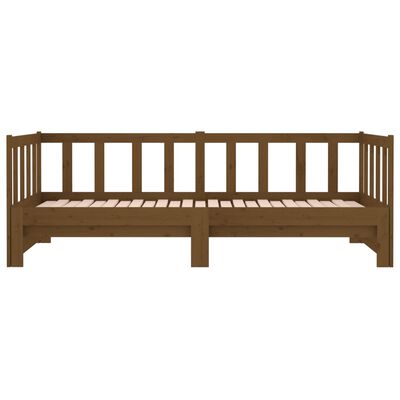 vidaXL Estrutura sofá-cama de puxar 2x(90x190)cm pinho maciço castanho