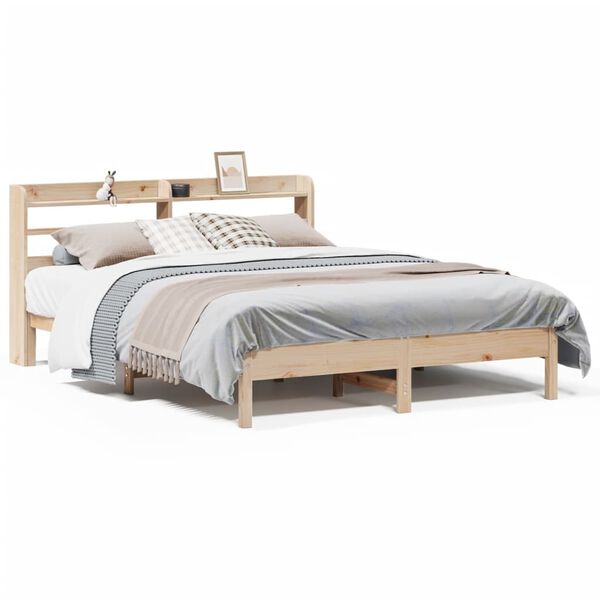 vidaXL Cama sem colch&atilde;o 140x190 cm madeira de pinho maci&ccedil;a