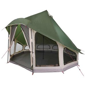 vidaXL Barraca Tipi Familiar com telhado Verde 404 x 370 x 270 cm