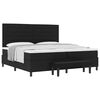 vidaXL Cama Box com colch&atilde;o com cabeceira Preto 200 x 200 cm tecido
