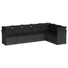 vidaXL 7 pcs conjunto de sof&aacute;s p/ jardim c/ almofad&otilde;es vime PE preto