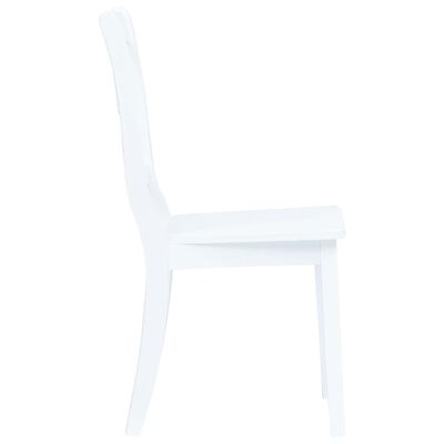 vidaXL Cadeiras de jantar 4 pcs seringueira maciça branco