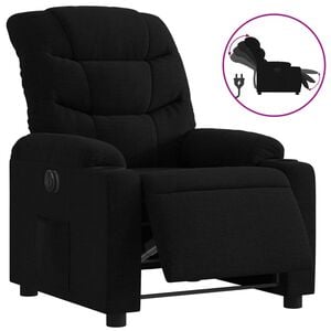 vidaXL Poltrona el&eacute;trica reclin&aacute;vel tecido preto