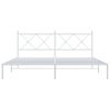 vidaXL Estrutura de cama com cabeceira 180x200 cm metal branco