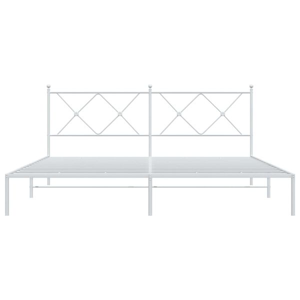 vidaXL Estrutura de cama com cabeceira 180x200 cm metal branco