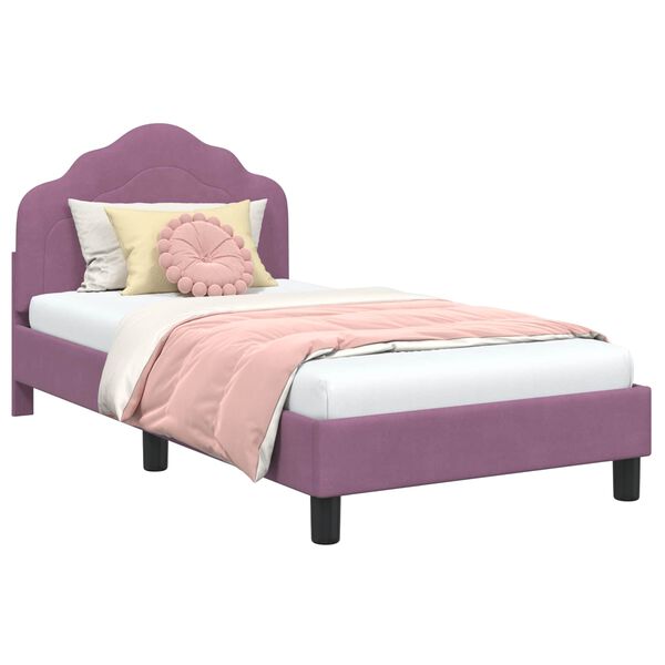 vidaXL Estrutura de Cama Infantil com Cabeceira Roxo 80 x 160 cm