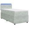 vidaXL Cama box spring com colch&atilde;o Cinzento-claro 90 x 200 cm Veludo