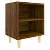 vidaXL Mesa cabeceira pernas de madeira 40x30x50 cm carvalho castanho
