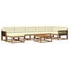 vidaXL Conjunto de Sof&aacute;s para Exterior 8 pcs Natural e Creme