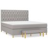 vidaXL Cama com molas/colch&atilde;o 160x200 cm tecido cinzento-claro