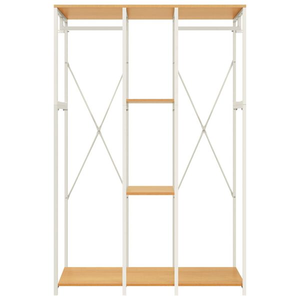 vidaXL Roupeiro 110x40x167 cm metal e contraplacado branco e carvalho