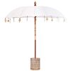 vidaXL Parasol Balin&ecirc;s com Base 250 Creme e Branco 220 x 220 x 250 cm