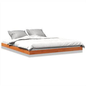 vidaXL Estrutura de cama 150x200 cm madeira pinho maci&ccedil;a castanho cera