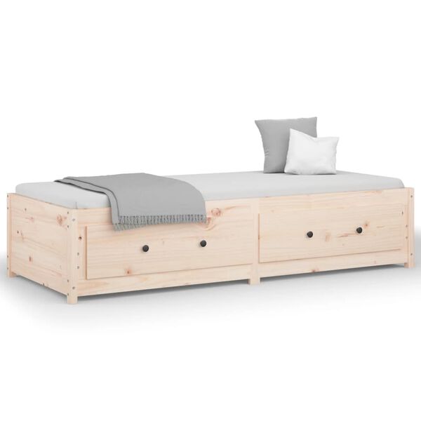 vidaXL Sof&aacute;-cama de solteiro pequeno 75x190 cm pinho maci&ccedil;o