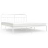 vidaXL Estrutura de cama com cabeceira 193x203 cm metal branco