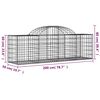 vidaXL Cestos gabião arqueados 14pcs 200x50x60/80 cm ferro galvanizado