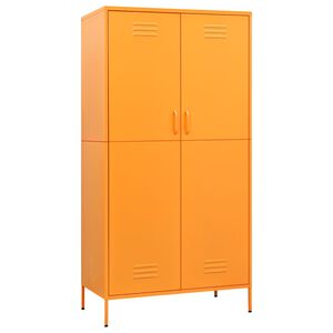 vidaXL Roupeiro 90x50x180 cm a&ccedil;o amarelo mostarda