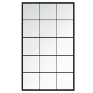 vidaXL Espelho de parede 100x60 cm metal preto
