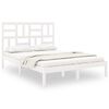 vidaXL Estrutura de cama 140x190 cm madeira maci&ccedil;a branco