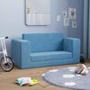vidaXL Sofá-cama infantil de 2 lugares pelúcia macia azul