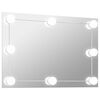 vidaXL Espelho de parede com luzes LED vidro retangular