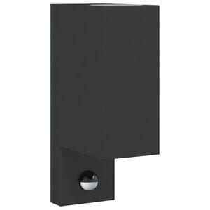 vidaXL Candeeiro parede p/ exterior c/ sensor alum&iacute;nio fundido preto