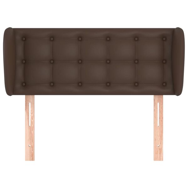 vidaXL Cabeceira cama c/ abas couro artificial 93x23x78/88 cm castanho